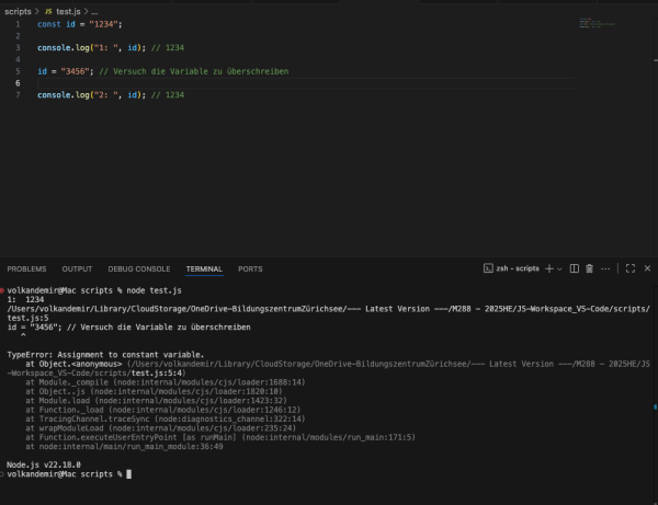  mit const deklarierte variable