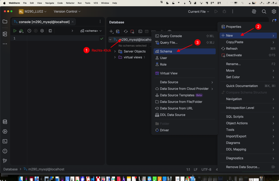  Screenshot: neues Schema anlegen