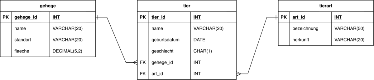 Crow's-Foot-Diagramm Tierheim Crow's-Foot-Diagramm Tierheim