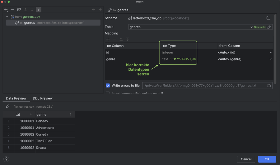 CSV-Import: Mapping CSV-Import: Mapping
