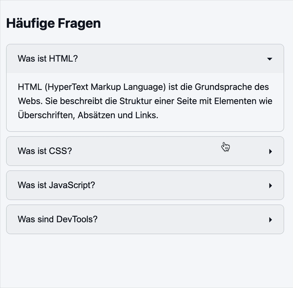  Wie es nach dem Debuggen aussehen sollte.
