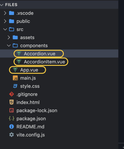  Ordner Struktur in Vuejs