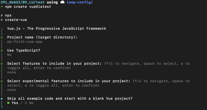 Installation von Vue.js