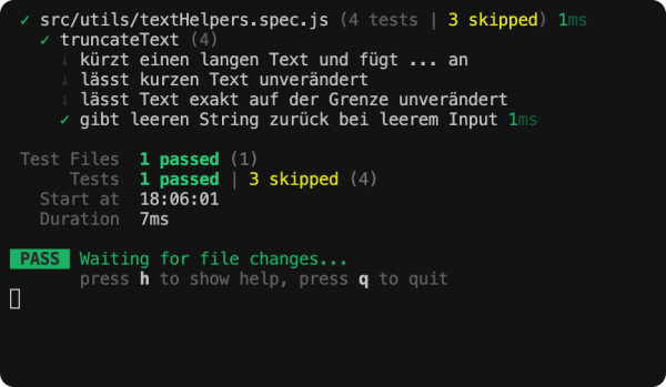  Vitest – Unit Test Screenshot 