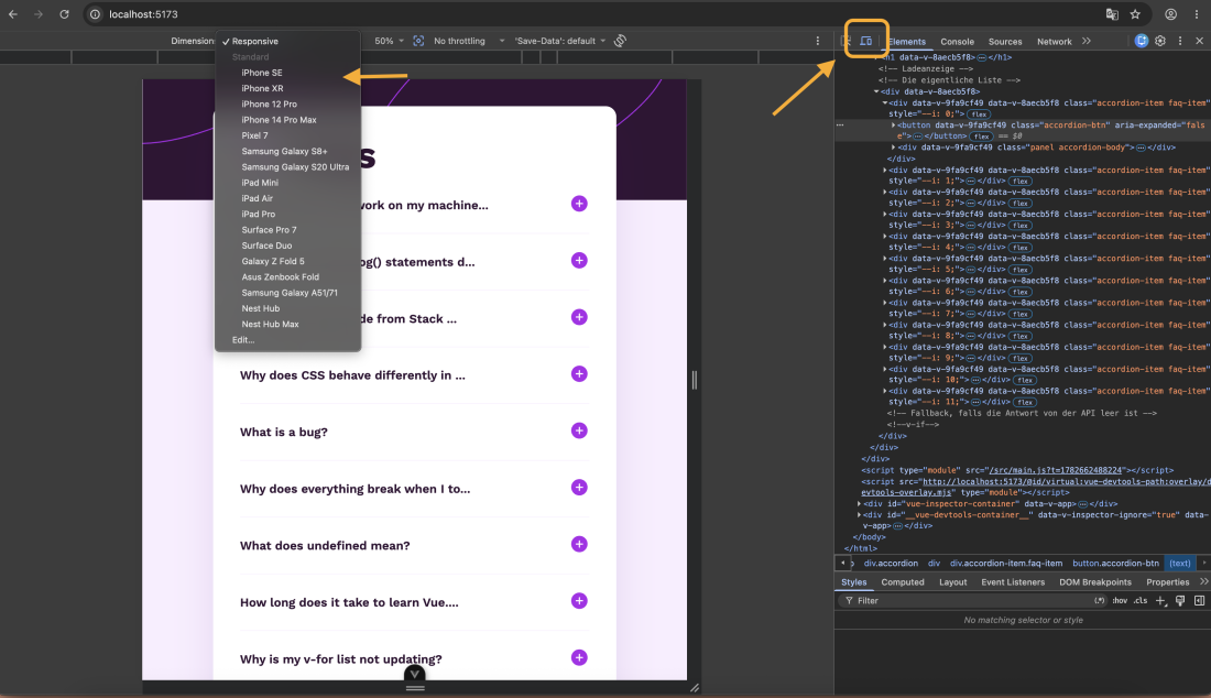  Chrome DevTools – Responsive Design Mode 