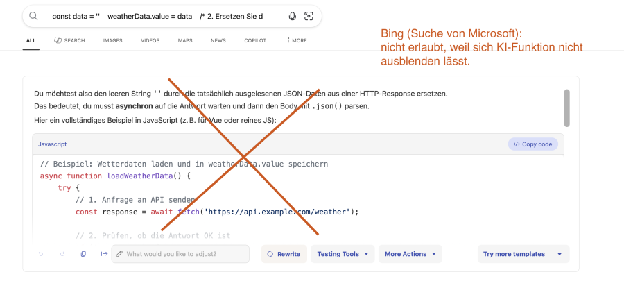 Bing unerlaubte Suche Bing unerlaubte Suche