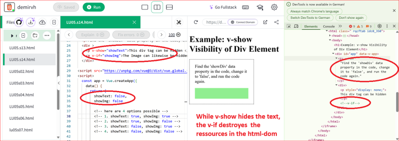 Codesolution of v-show simple