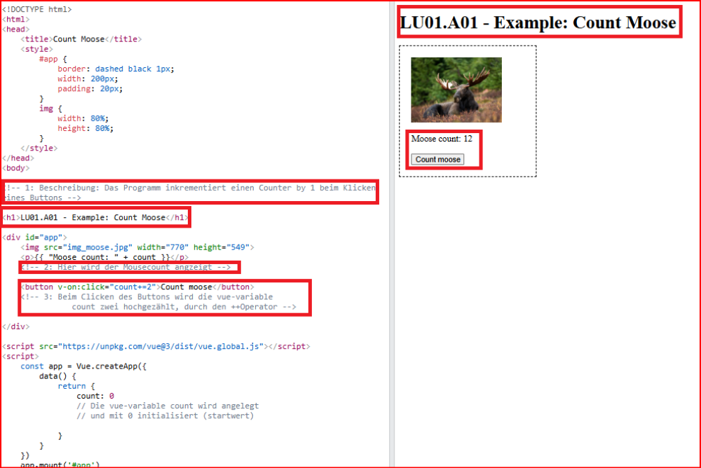 Results of the code-changing including incode-comments