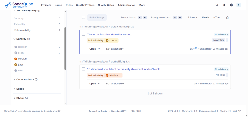 Sample report from sonar Sample report from sonar