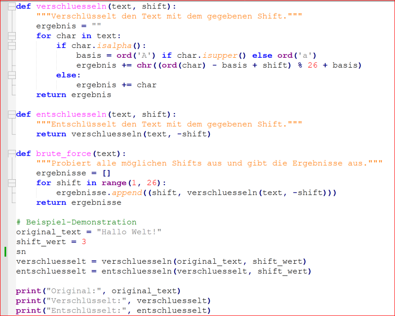 Python-Lösung der Cäsar-Verschlüsselung