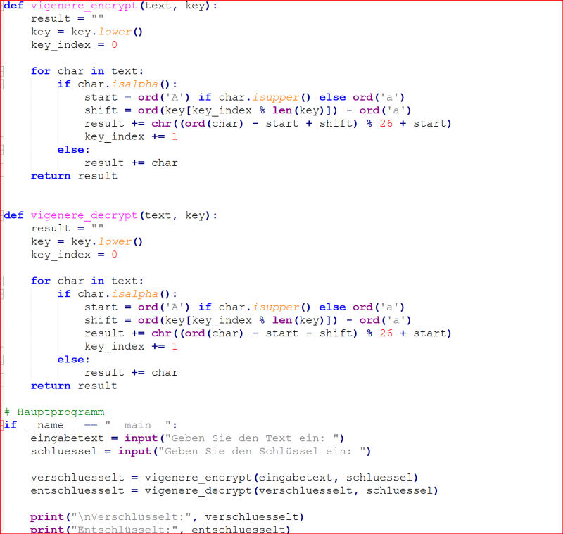 Vigenere Algorithmus 1