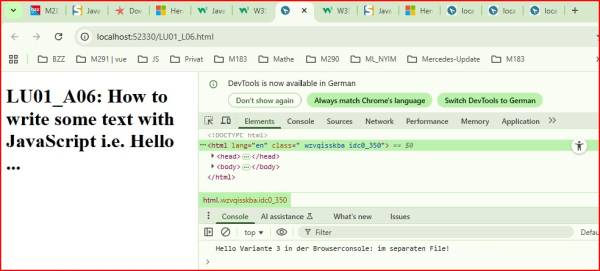 Ausgabe der 3. Aufgabe