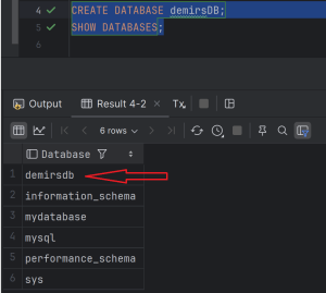  Create database + update result-set