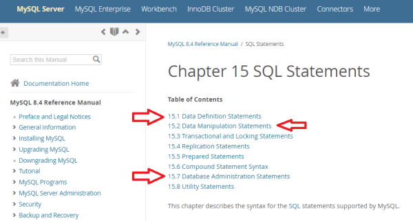 Official MySQL.COM Reference