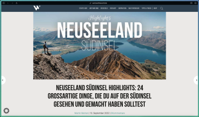  Screenshot eines Blog-Posts des Reiseblogs "We Travel the World".