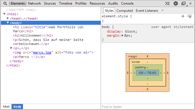 DevTools öffnen